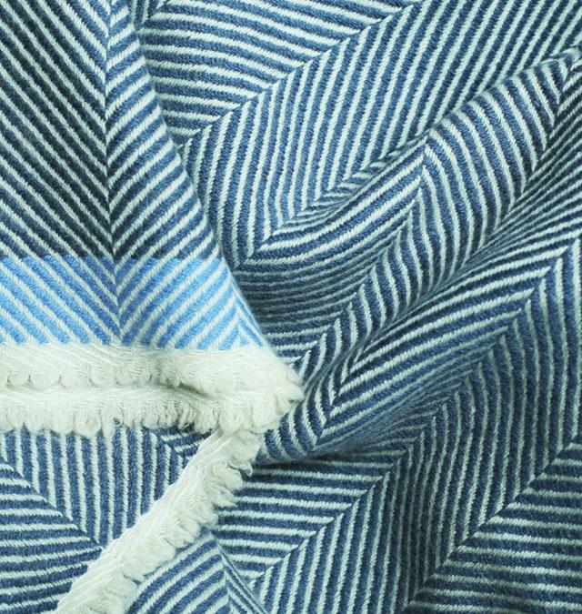 Herringbone-woven Chyangra cashmere close-up
